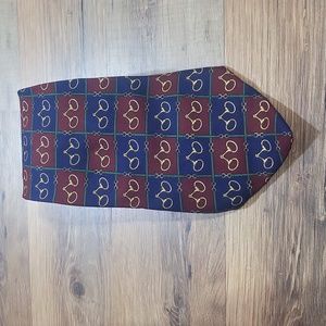 TOMMY HILFIGER 100% Silk Red Blue Nautical Checkerboard Tie
